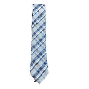 Pronto Uomo Polyester Blue Plaid Tie, NWT